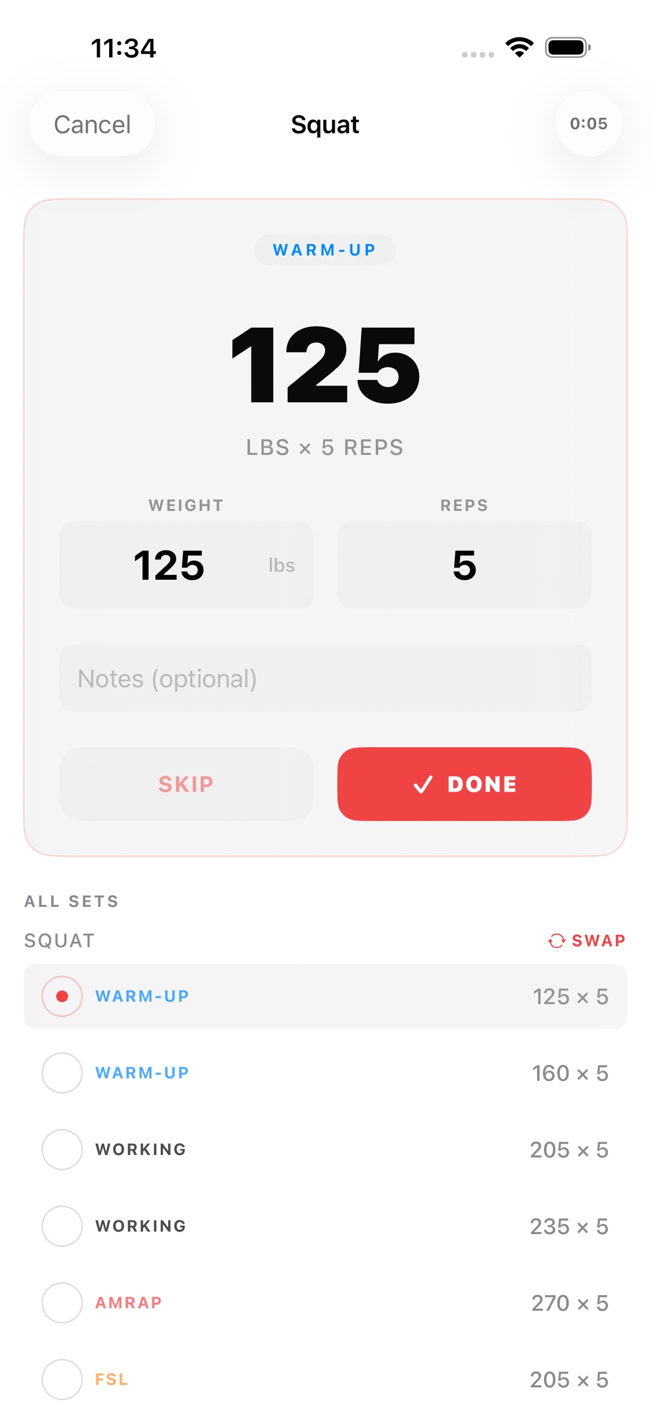 Train531 02-Workout screen